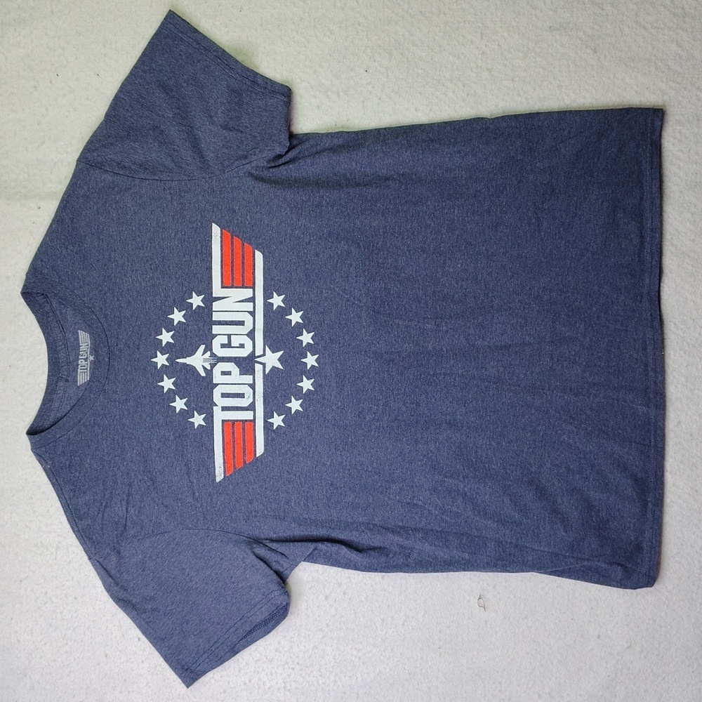 Top Gun Graphic T-Shirt Size Large Blue Official Paramount Heather Short Sleeve‎